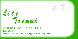 lili trimml business card